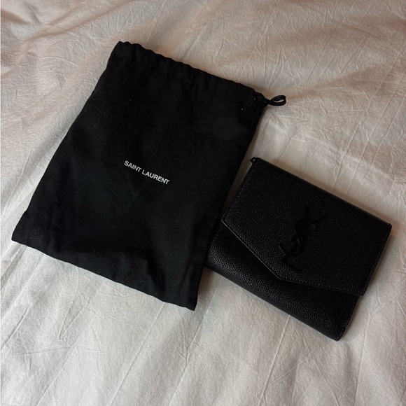 Saint Laurent Handbags - Saint Laurent Black Textured Wallet